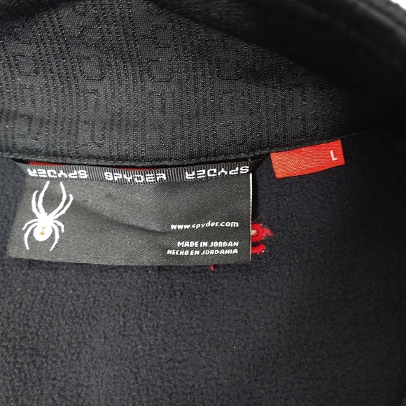 MENS SPYDER STELLAR JACKET Size Large Black Sherpa Lined Bonded Fleece - Picture 7 of 8